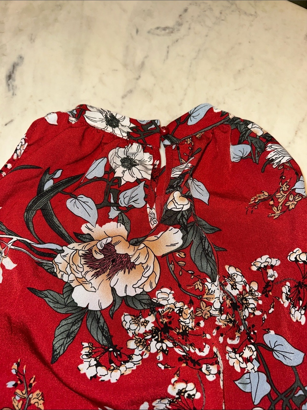 SHEIN Red Floral Halter top size Large nwot - Picture 4 of 8